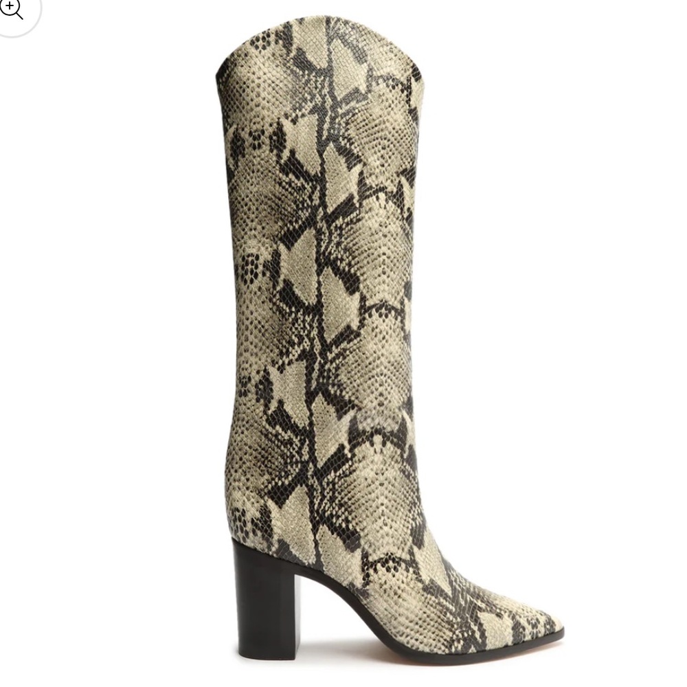 Schutz Valy Knee High Snake Print Boot